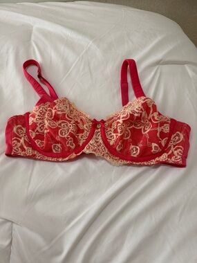 Cacique Balconette Bra 40C Coral Lace